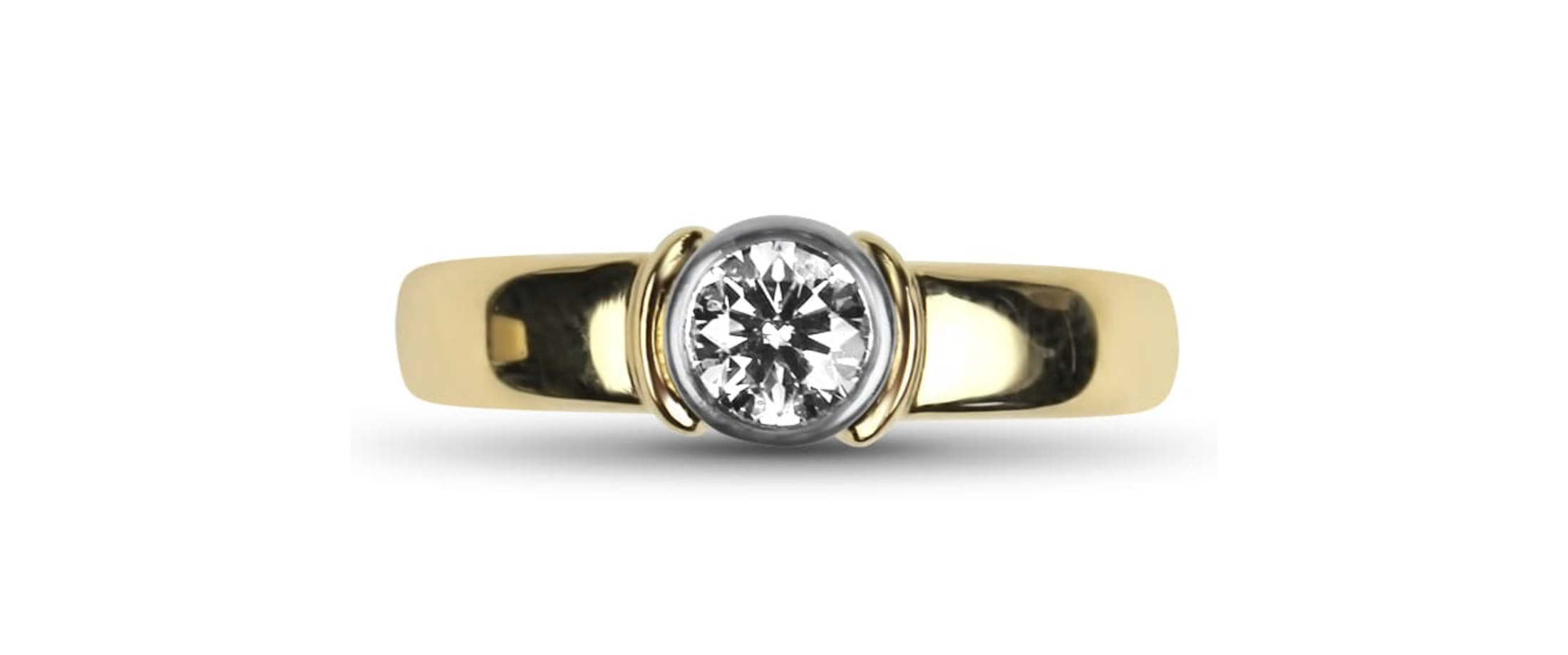 Round Engagement Ring Mixed Metal