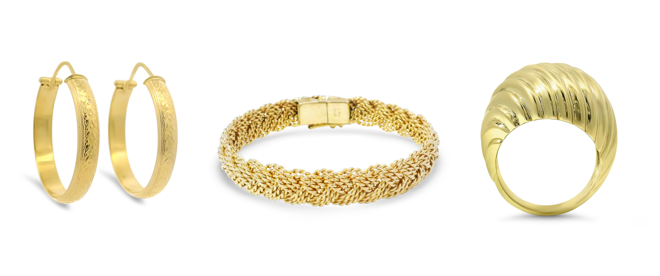 estate-yellow-gold-hoops-bracelet-ring