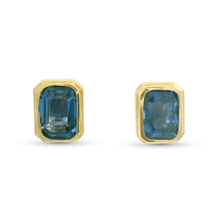 1870 Collection Earring 1870 Collection 14k Yellow Gold Sapphire Stud Earrings