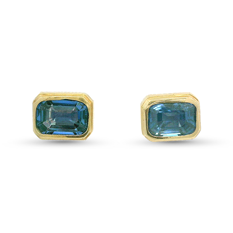 1870 Collection Earring 1870 Collection 14k Yellow Gold Sapphire Stud Earrings
