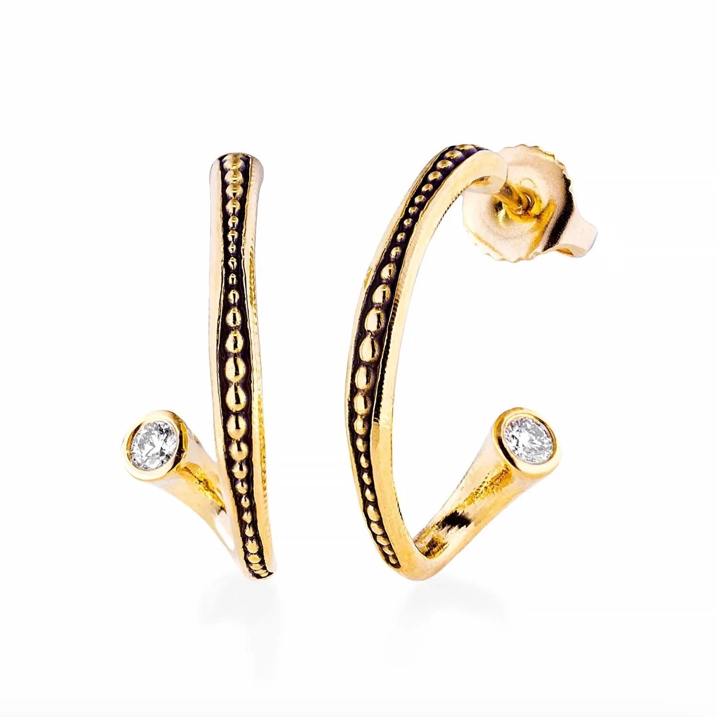 Alex Sepkus Earrings Alex Sepkus 18k Yellow Gold Diamond Twist Hoop Earrings