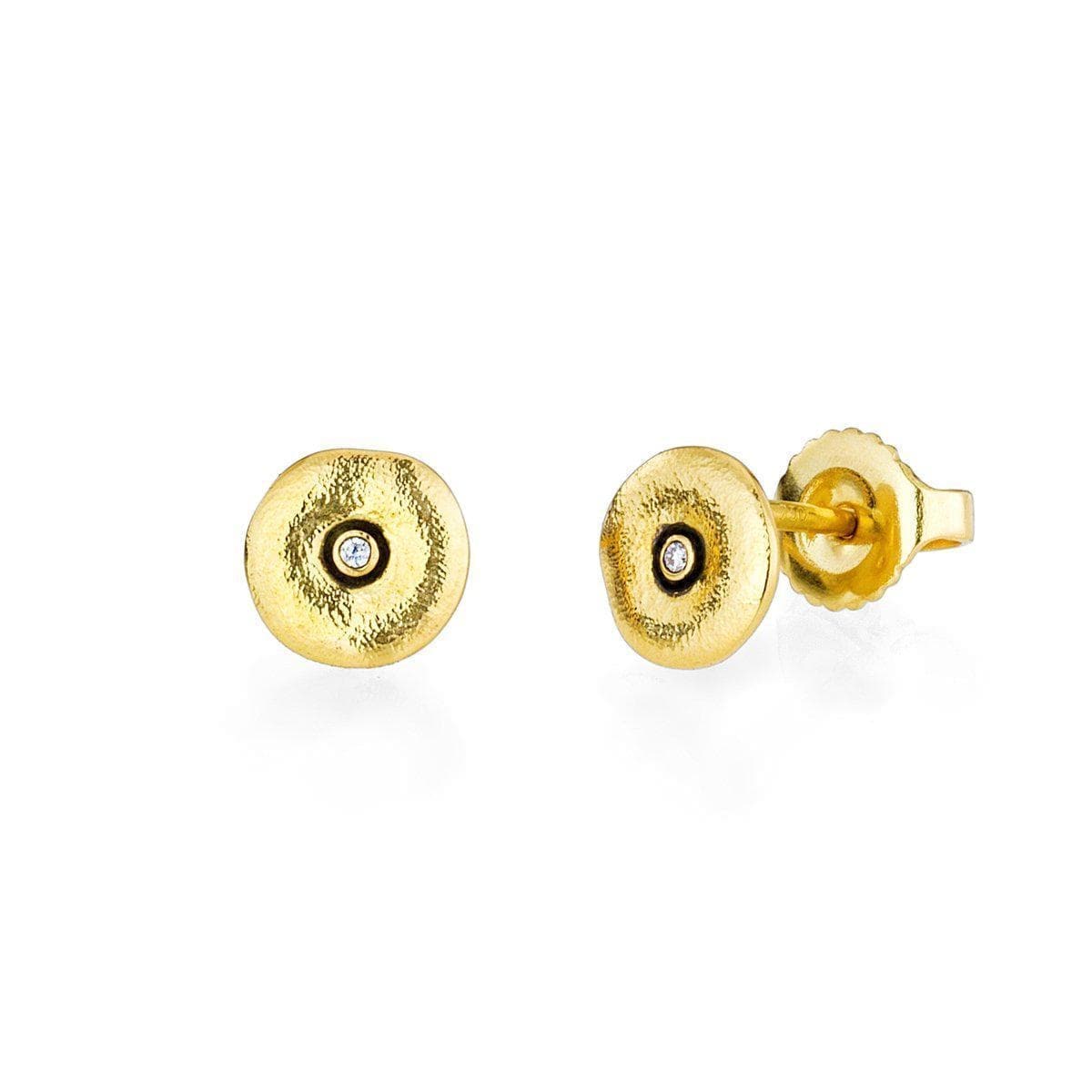 Alex Sepkus Orchard 18k Yellow Gold Diamond Disc Stud
