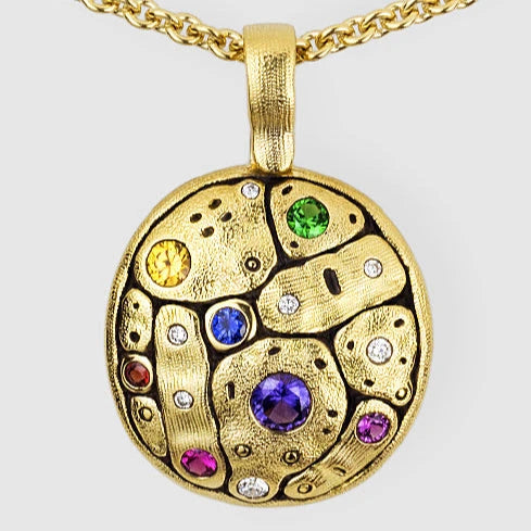 Alex Sepkus Necklaces and Pendants Alex Sepkus Early Spring 18k Yellow Gold Rainbow Pendant Necklace