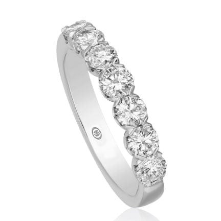 Christopher Designs Bridal Wedding Band Christopher Designs 14k White Gold Seven Stone Round Diamond Band - 1.33ctw