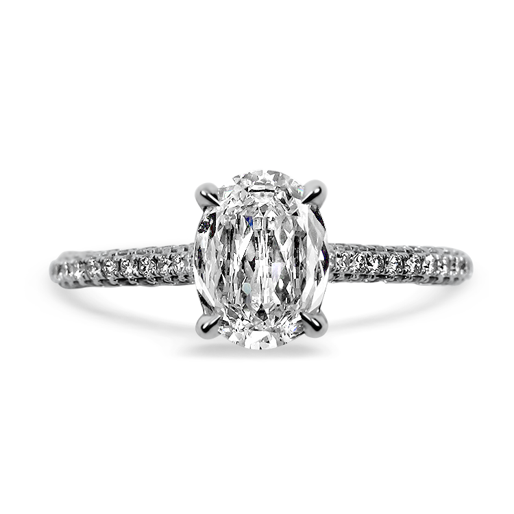 Christopher Designs Bridal Engagement Ring Christopher Designs 18K White Gold L'Amour Crisscut Oval Diamond Engagement Ring 6.25