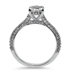 Christopher Designs Bridal Engagement Ring Christopher Designs 18K White Gold L'Amour Crisscut Oval Diamond Engagement Ring 6.25