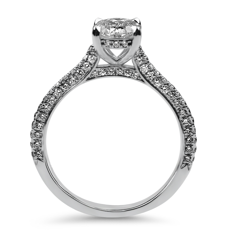 Christopher Designs Bridal Engagement Ring Christopher Designs 18K White Gold L'Amour Crisscut Oval Diamond Engagement Ring 6.25