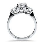 Christopher Designs Bridal Engagement Ring Christopher Designs 18k White Gold Oval and Cadillac Diamond Three-Stone Engagement Ring 6.5