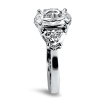 Christopher Designs Bridal Engagement Ring Christopher Designs 18k White Gold Oval and Cadillac Diamond Three-Stone Engagement Ring 6.5