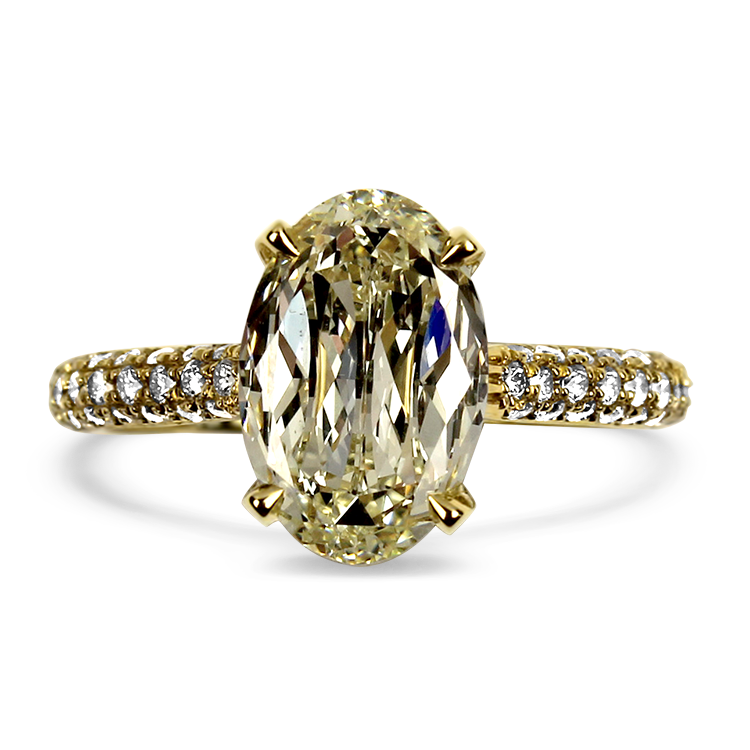 Christopher Designs Bridal Engagement Ring Christopher Designs 18k Yellow Gold L'Amour Crisscut 2.18ct Oval Diamond Ring