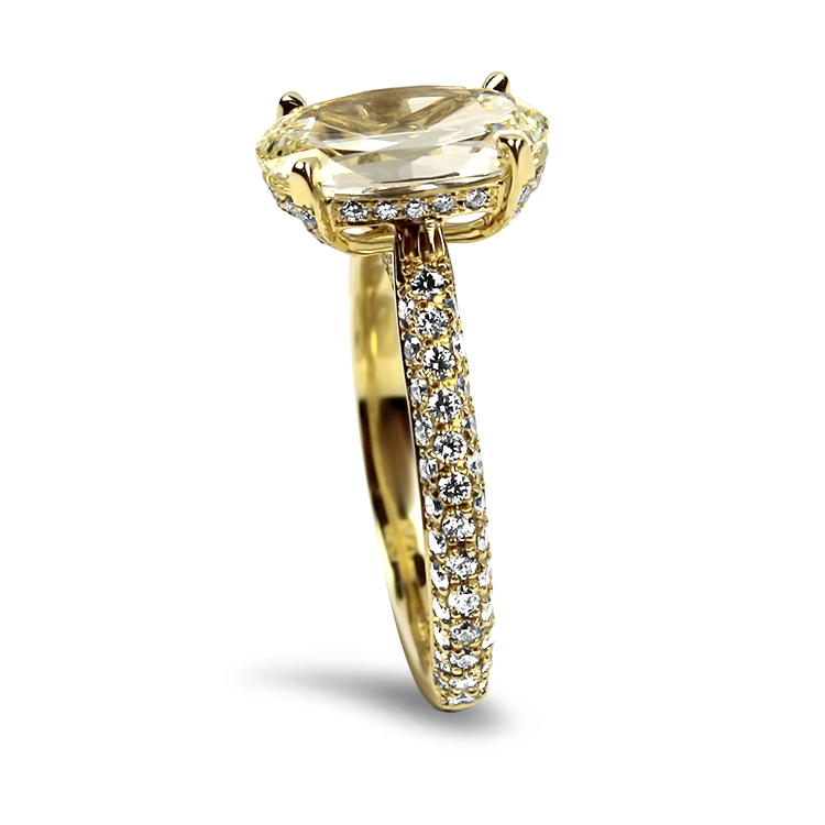 Christopher Designs Bridal Engagement Ring Christopher Designs 18k Yellow Gold L'Amour Crisscut 2.18ct Oval Diamond Ring