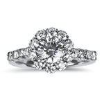 Christopher Designs Bridal Engagement Ring Christopher Designs White Gold Crisscut Round .73ct Halo Engagement Ring 6.0