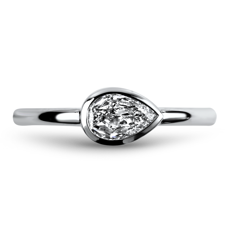 Christopher Designs 14k White Gold L'Amour Crisscut Pear Diamond