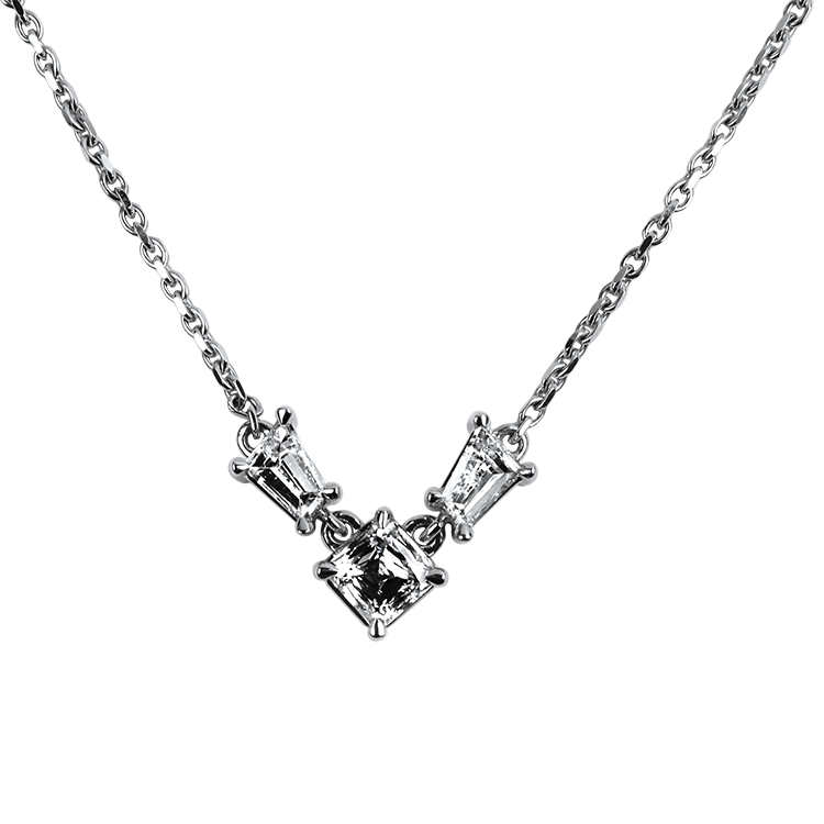 Christopher Designs Necklaces and Pendants Christopher Designs 14k White Gold Three-Stone Necklace