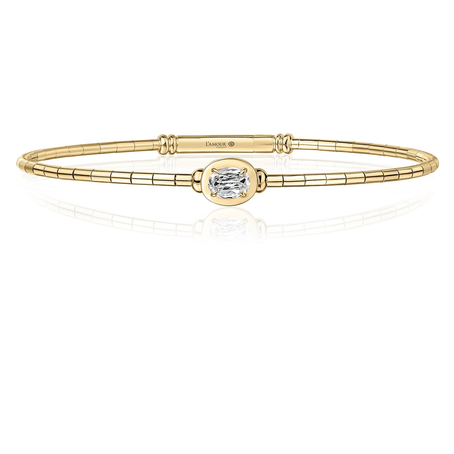 Christopher Designs Bracelet Christopher Designs 14k Yellow Gold Crisscut L'Amour Diamond Bangle Bracelet