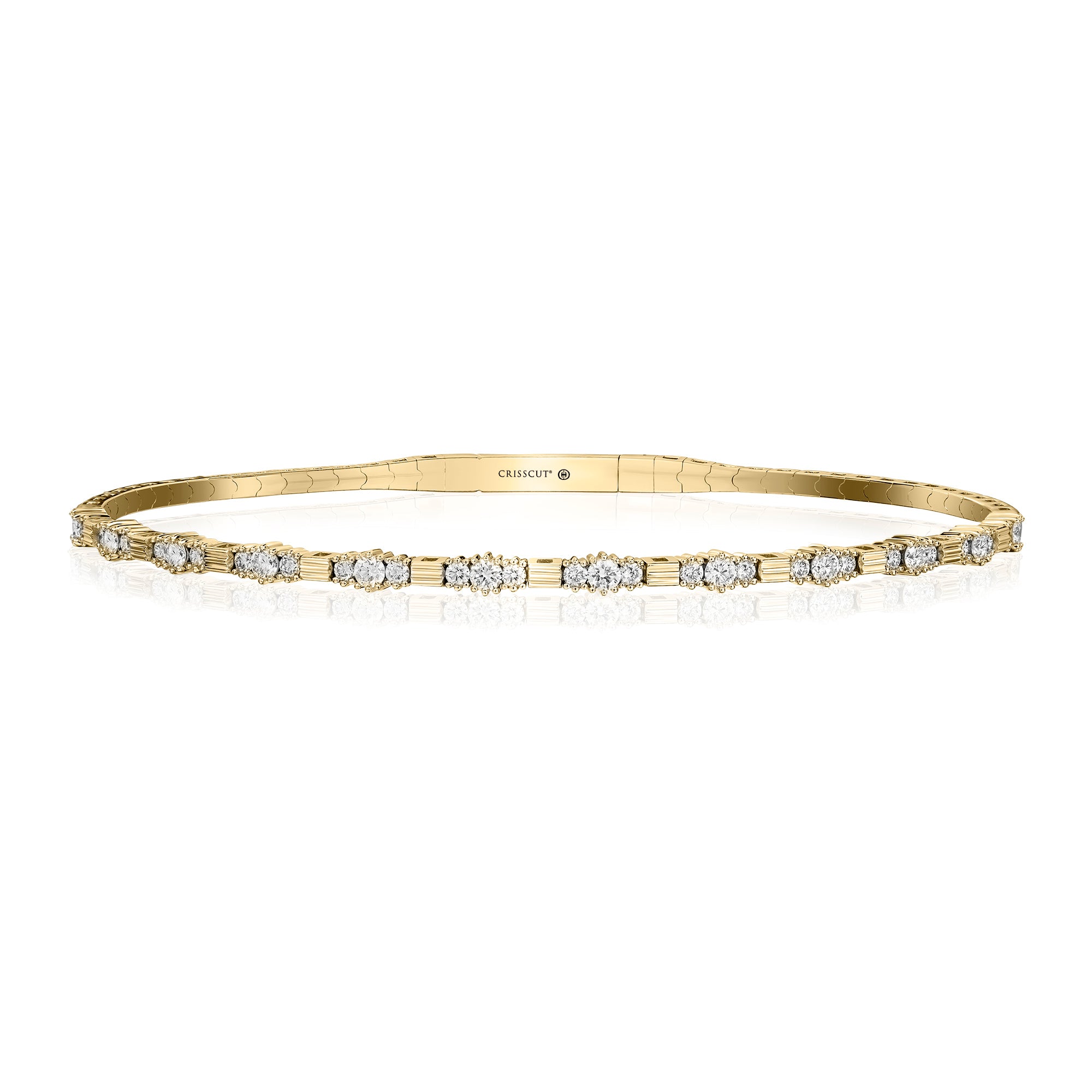 Christopher Designs Bracelet Christopher Designs 14k Yellow Gold Diamond Flex Bangle