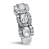 Christopher Designs Ring Christopher Designs 18k White Gold L'Amour Crisscut Five Diamond Halo Anniversary Band 6.5