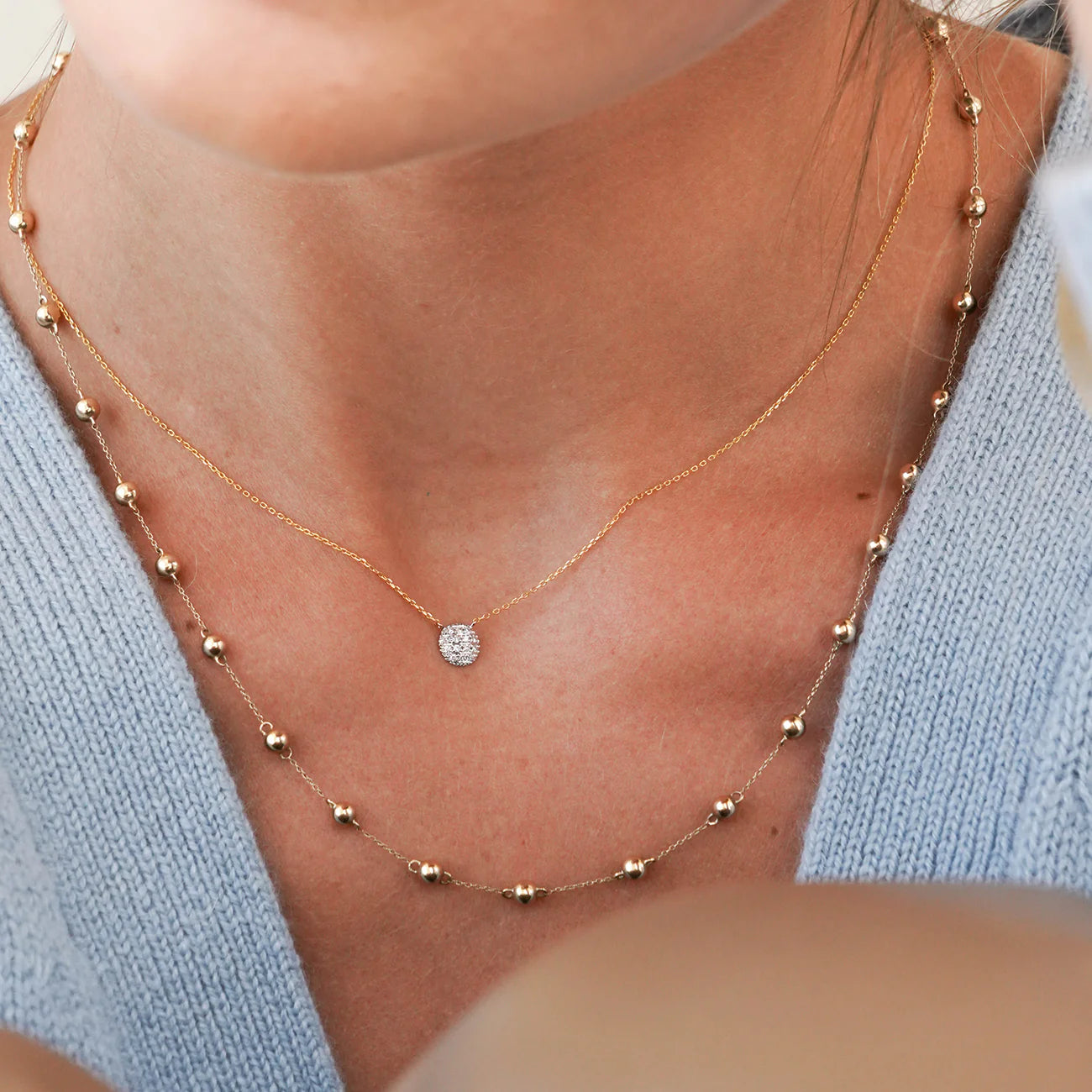 Dana Rebecca Designs Necklaces and Pendants Dana Rebecca 14k White Gold  Lauren Joy Mini Round Disc Pendant