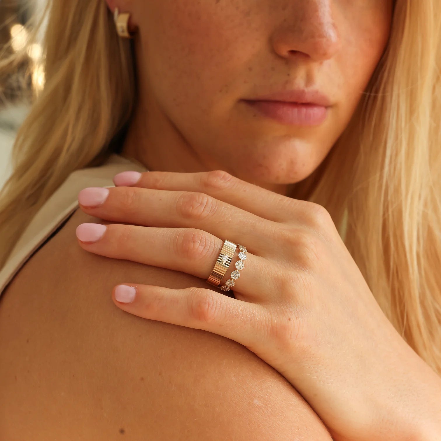 Dana Rebecca Designs Ring Dana Rebecca 14k White Gold Teddi Paige Fluted Marquise Diamond Ring