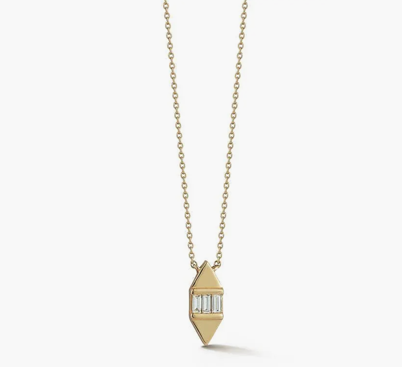 Dana Rebecca Designs Necklaces and Pendants Dana Rebecca 14k Yellow Gold Sadie Pearl Baguette Diamond Tag Necklace