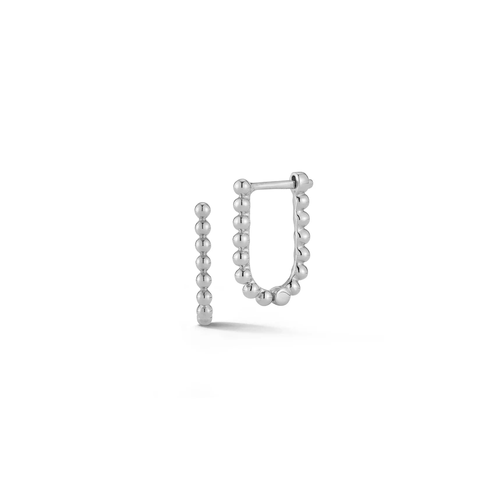 Dana Rebecca Designs Earring Dana Rebecca Designs Poppy Rae 14k White Gold Pebble U Hoop Earrings