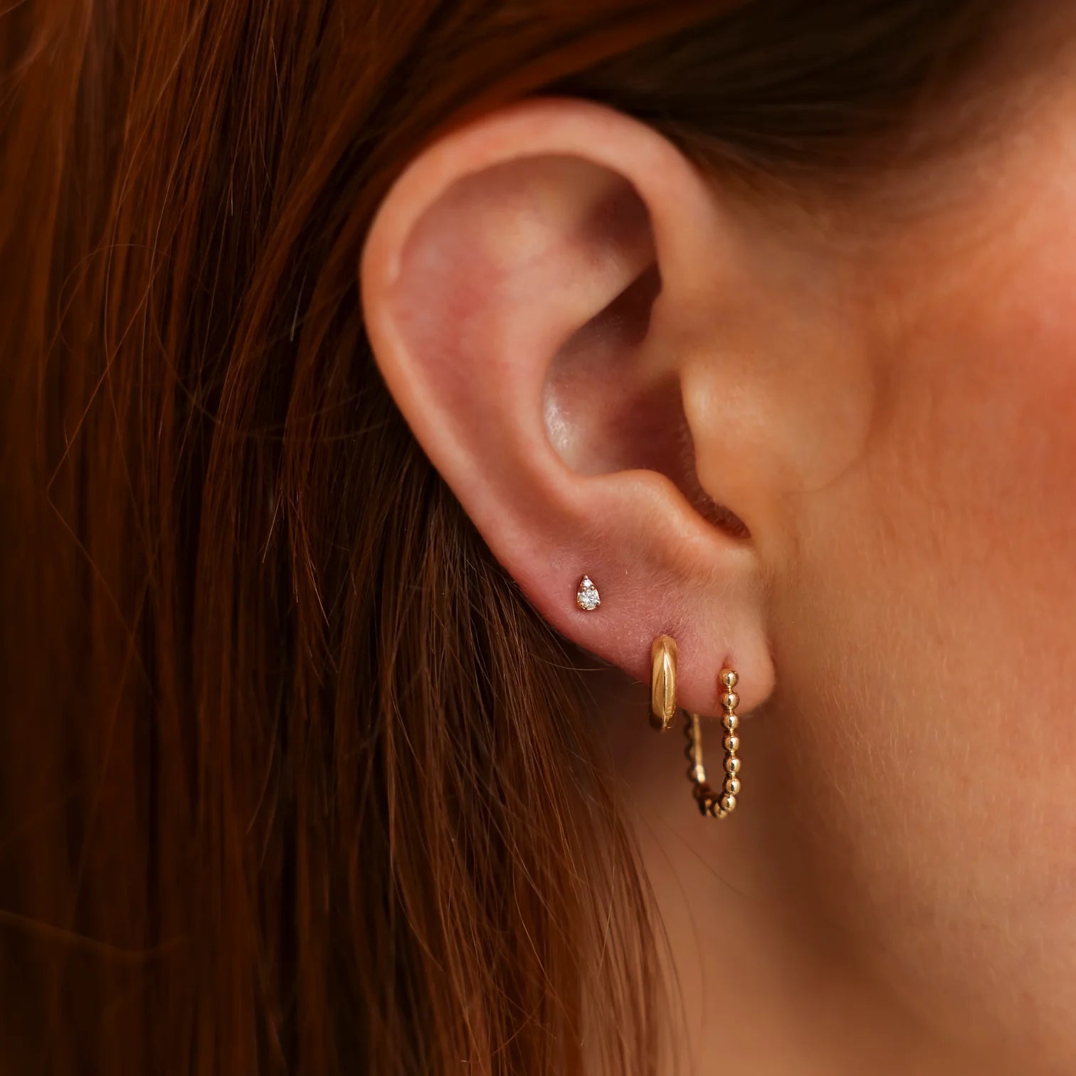 Dana Rebecca Designs Earrings Dana Rebecca Designs Poppy Rae Pebble U Hoops Yellow Gold