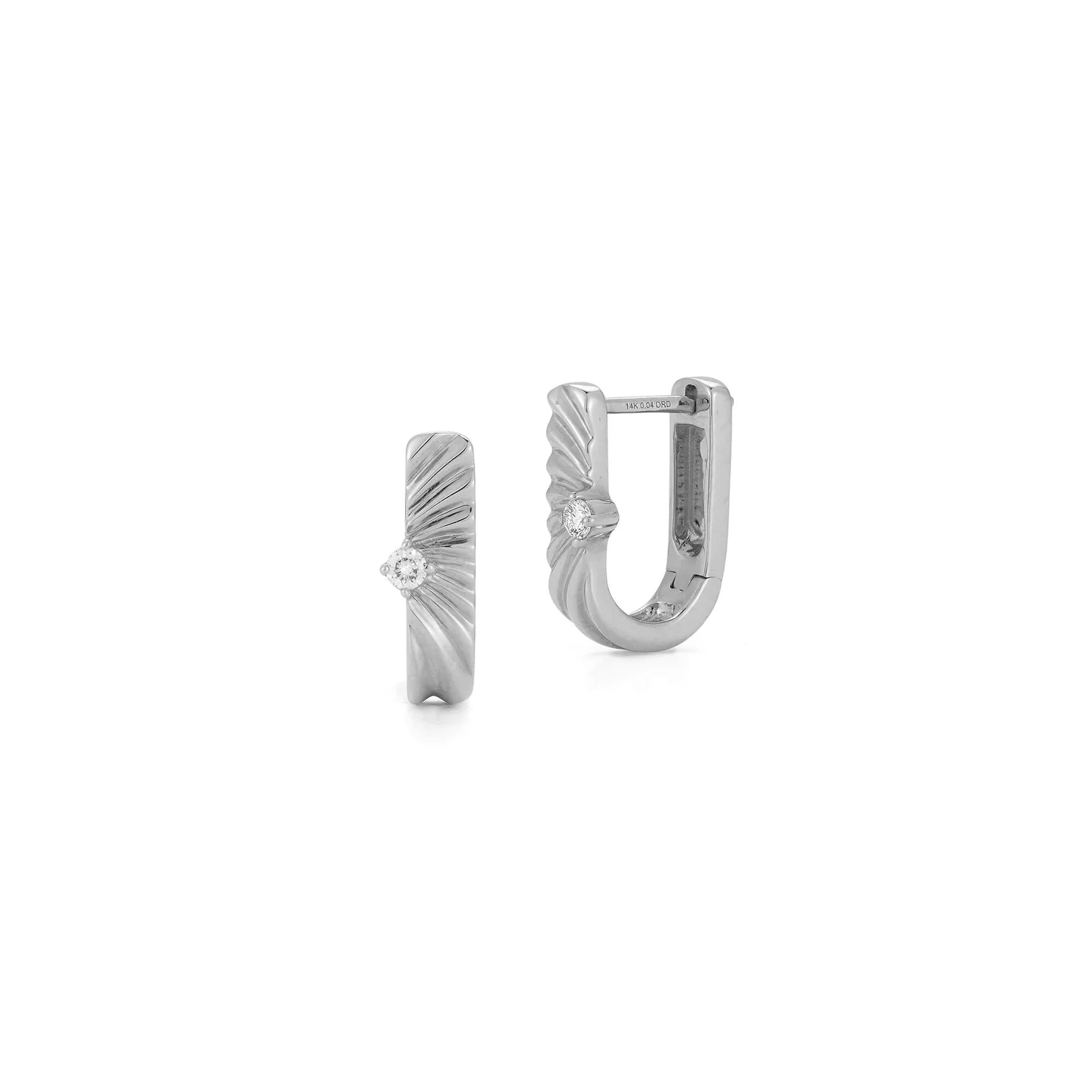 Dana Rebecca Designs Earring Dana Rebecca Designs Zoe Louise 14k White Gold Diamond Huggie Earrings
