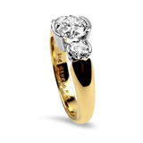 Danhov Engagement Ring Estate Platinum and 14K Yellow Gold Jabel Three-Stone Ring 6.5