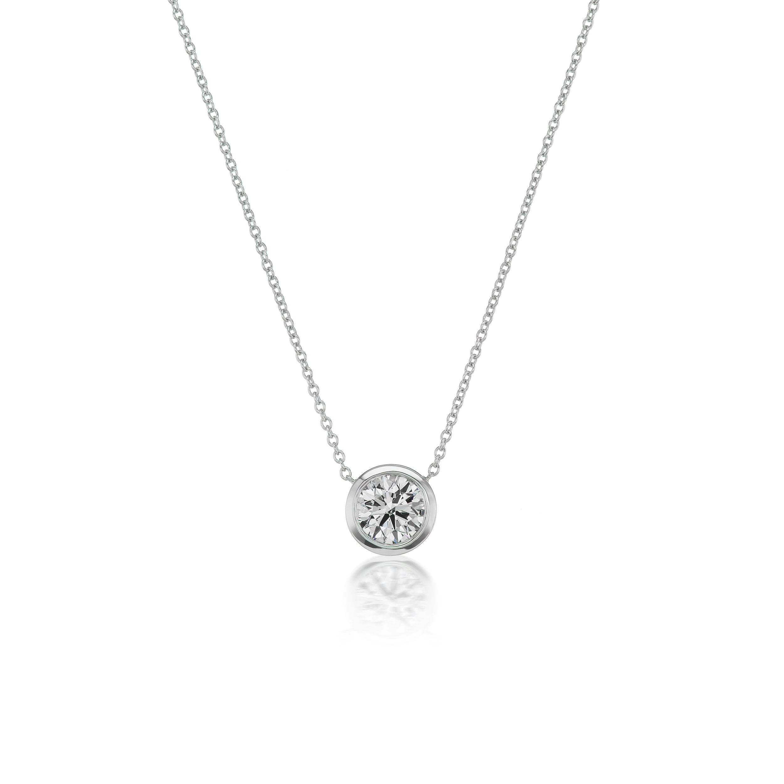 David Weisz Necklaces and Pendants David Weisz 18k White Gold 1.02cts Diamond Solitaire Pendant Necklace
