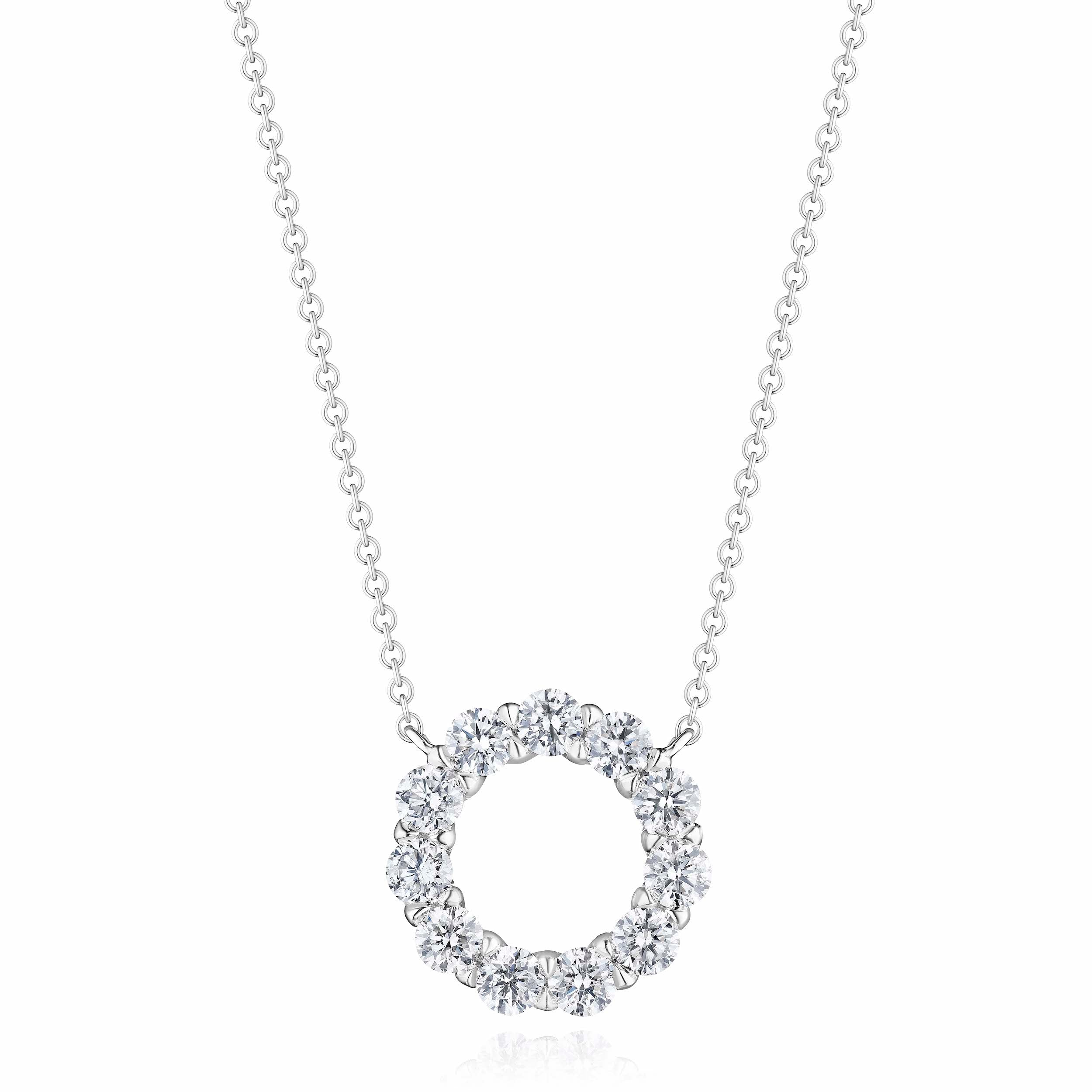 David Weisz Necklaces and Pendants David Weisz 18k White Gold Diamond Circle Pendant Necklace