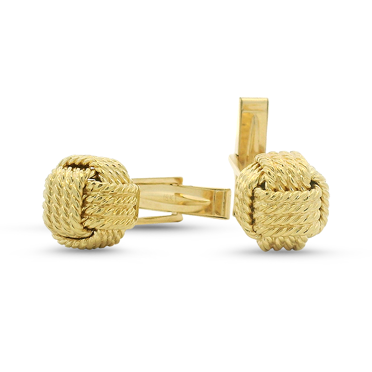Estate A.G.A. Correa 18k Yellow Gold Monkey Fist Cufflinks