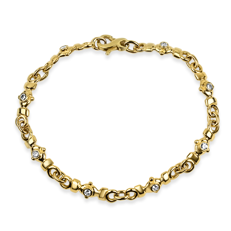 Estate Cartier Bracelet Estate 14K Yellow Gold Diamond Nautical Link Bracelet
