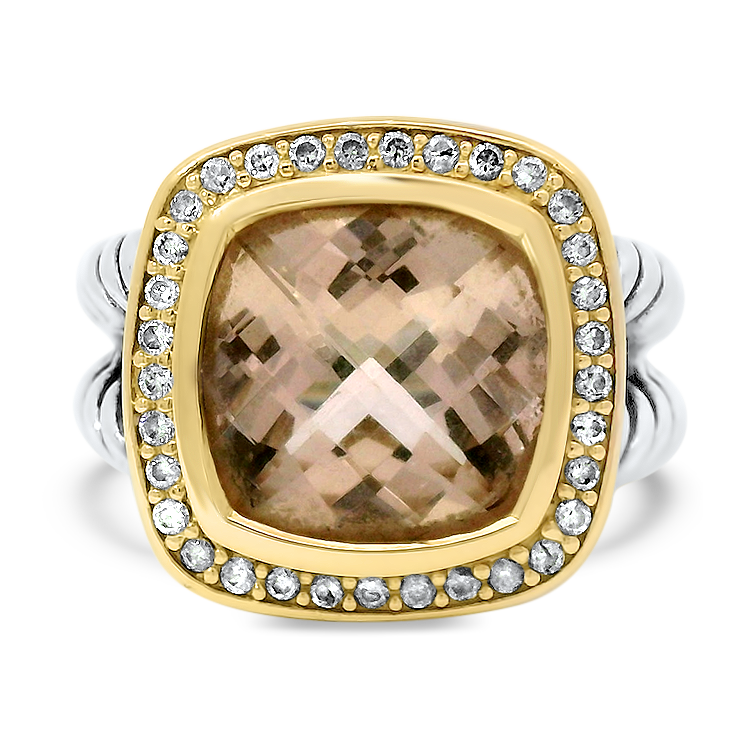 Estate David Yurman Sterling Silver 18k Rose Gold Petite Albion