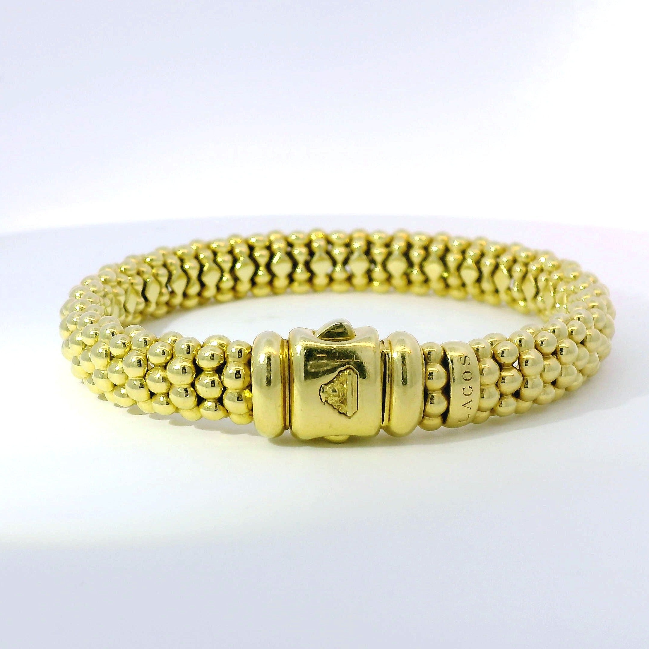 Estate Lagos 18k Yellow Gold Caviar Bracelet – Springer's