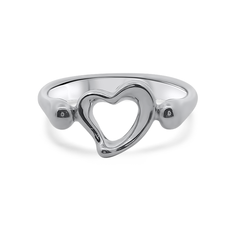 Estate Sterling Silver Tiffany & Co. Elsa Peretti Open Heart Ring
