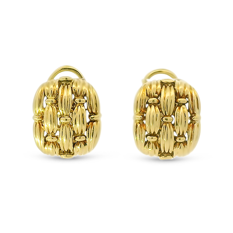 Tiffany Estate 18k Yellow Gold Woven Clip-On Earrings