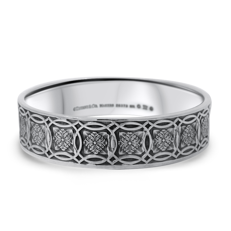 Tiffany & Co. Estate Sterling Silver Celtic Engraved Bangle