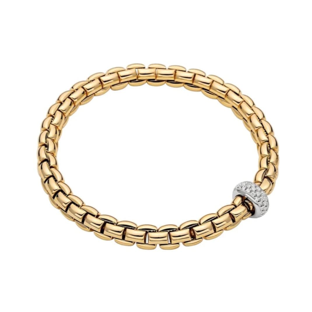 Fope Bracelet Fope Eka 18k Yellow Gold Flex'it Bracelet with Diamond Rondell
