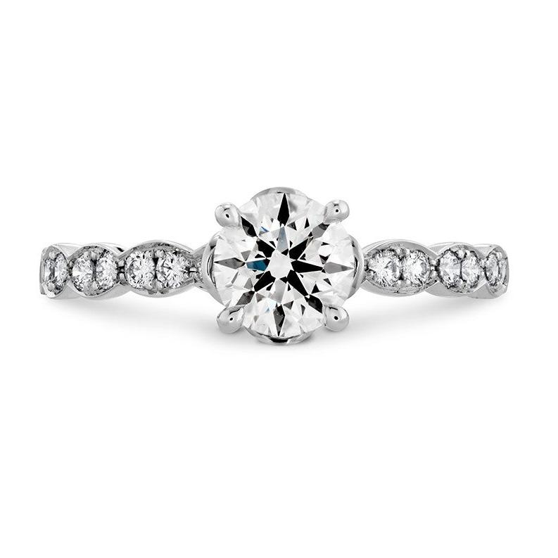 Hearts on Fire Engagement Engagement Ring Hearts On Fire Lorelei Floral Platinum Diamond Engagement Ring 0.53 / 6.5