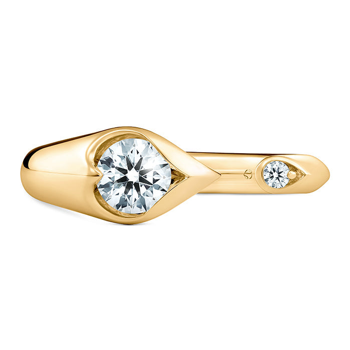 Hearts on Fire Engagement Ring Hearts On Fire LU 18K Yellow Gold Open Droplet Diamond Ring 6.5