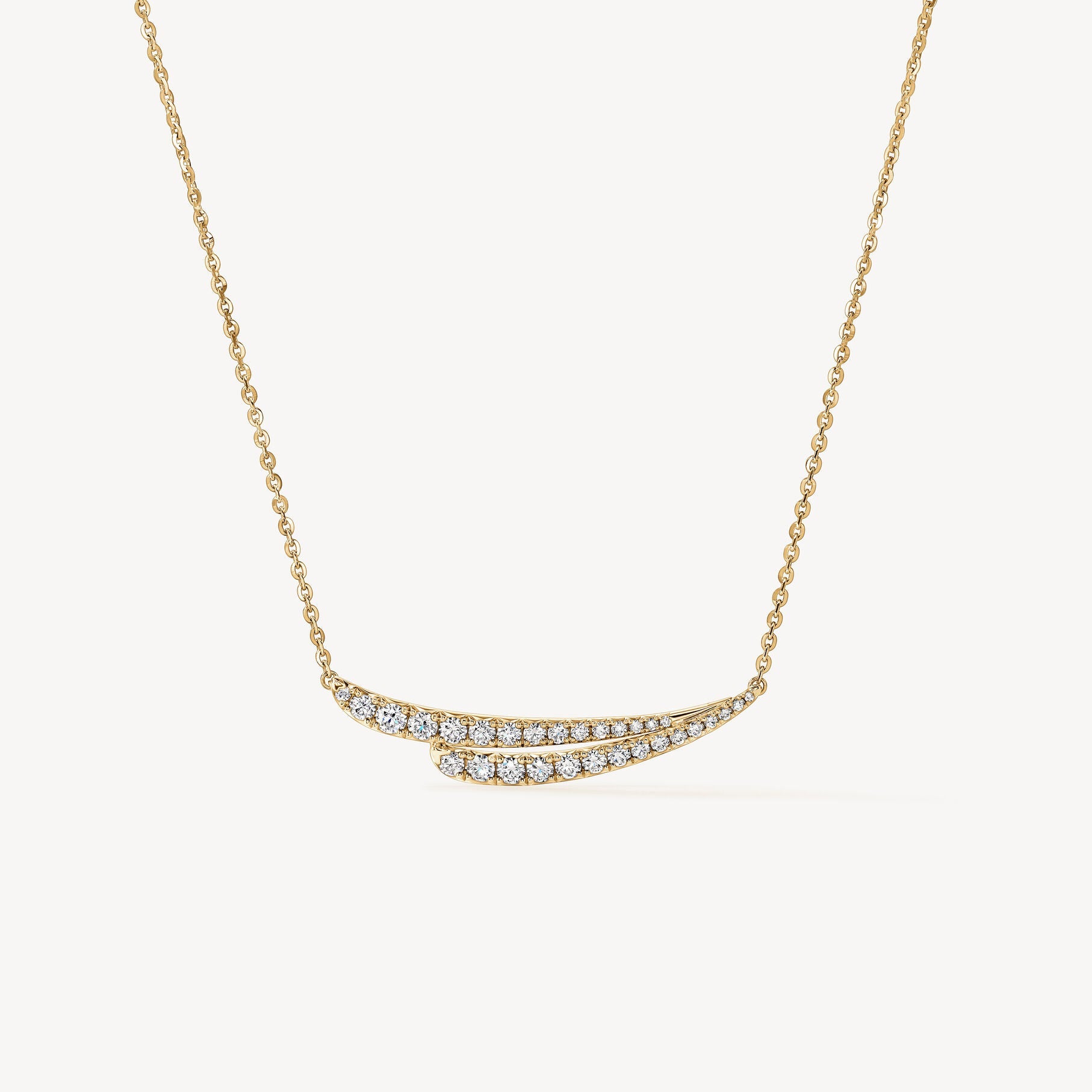 Hearts on Fire Necklaces and Pendants Hearts on Fire 18k Yellow Gold Vela Double Row Diamond Pendant Necklace