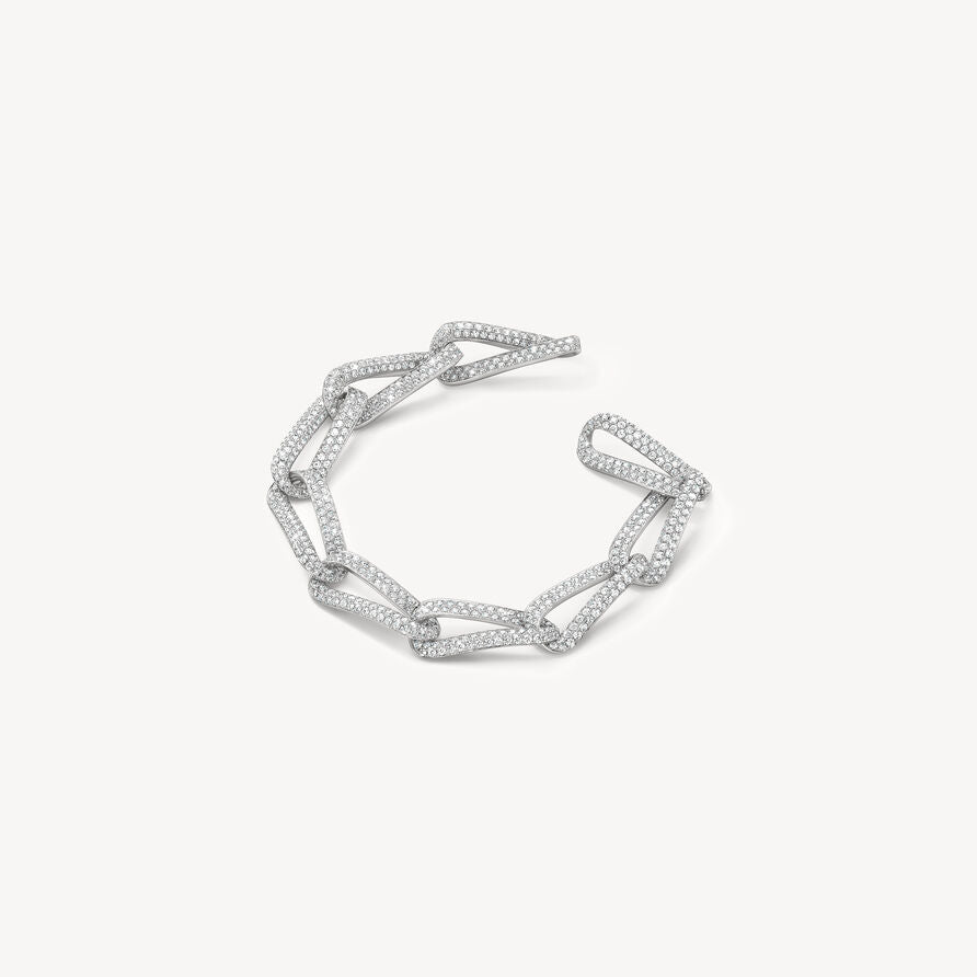 Hearts on Fire Bracelet Hearts On Fire Inside Out 18k White Gold Pave Link Diamond Bracelet