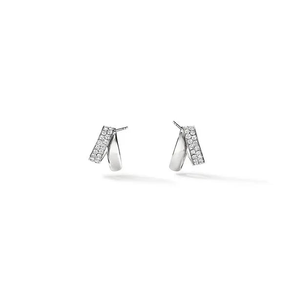 Hearts on Fire Earrings Hearts On Fire Inside Out 18k White Gold Spiral Diamond Earrings