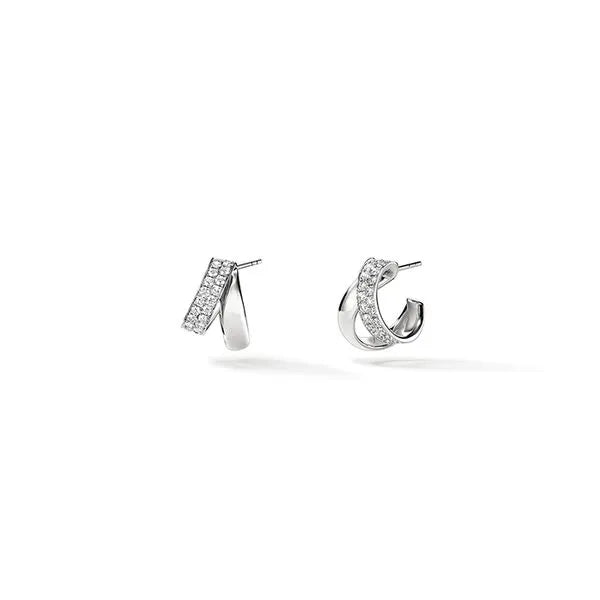 Hearts on Fire Earrings Hearts On Fire Inside Out 18k White Gold Spiral Diamond Earrings
