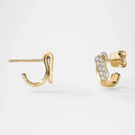 Hearts on Fire Earrings Hearts On Fire Inside Out 18k Yellow Gold Diamond Flip Huggie Earrings