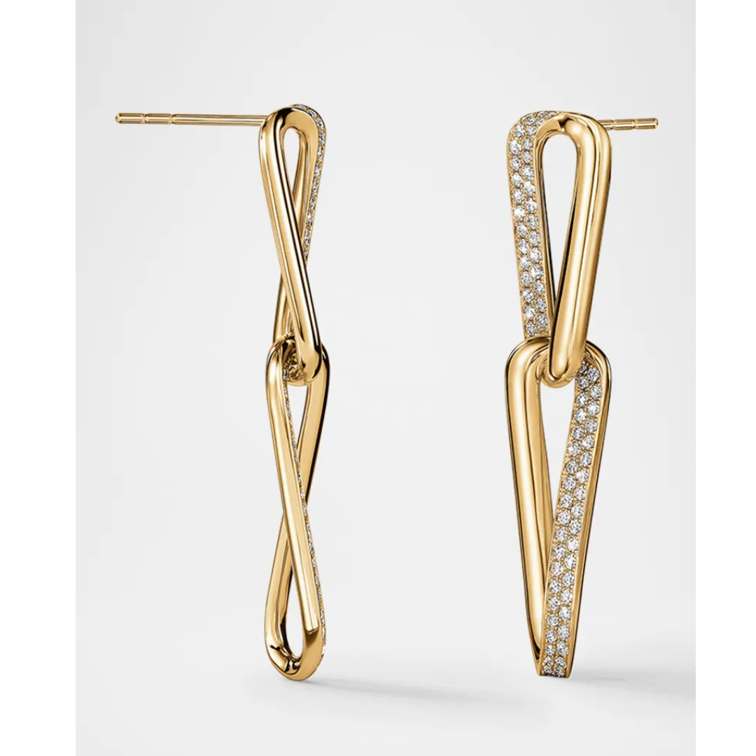 Hearts on Fire Earring Hearts On Fire Inside Out 18k Yellow Gold Drop Link Diamond Earrings