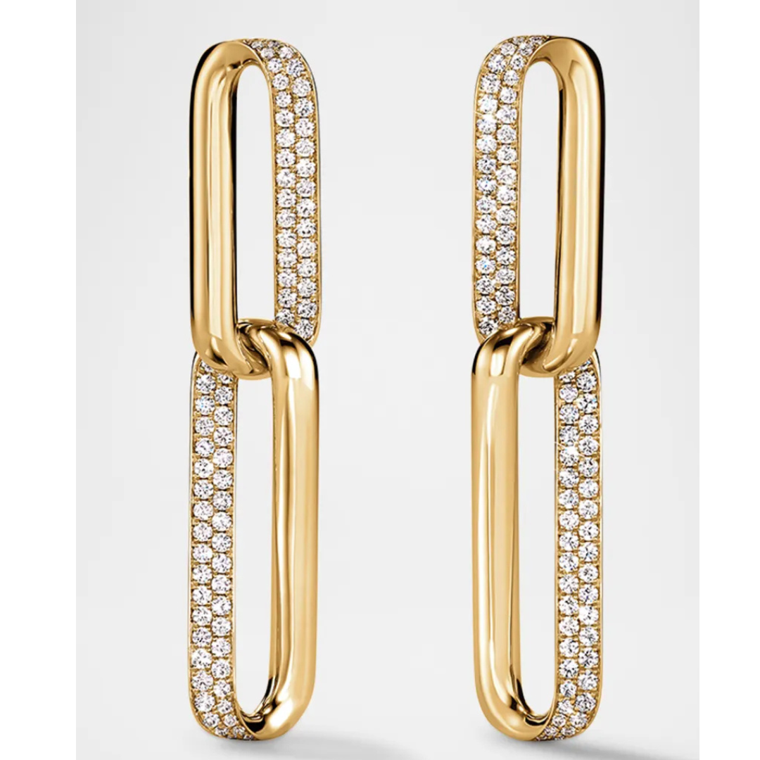 eRiNGo　0923 Hearts On Fire Inside/Out 18k Yellow Gold Drop Link Diamond