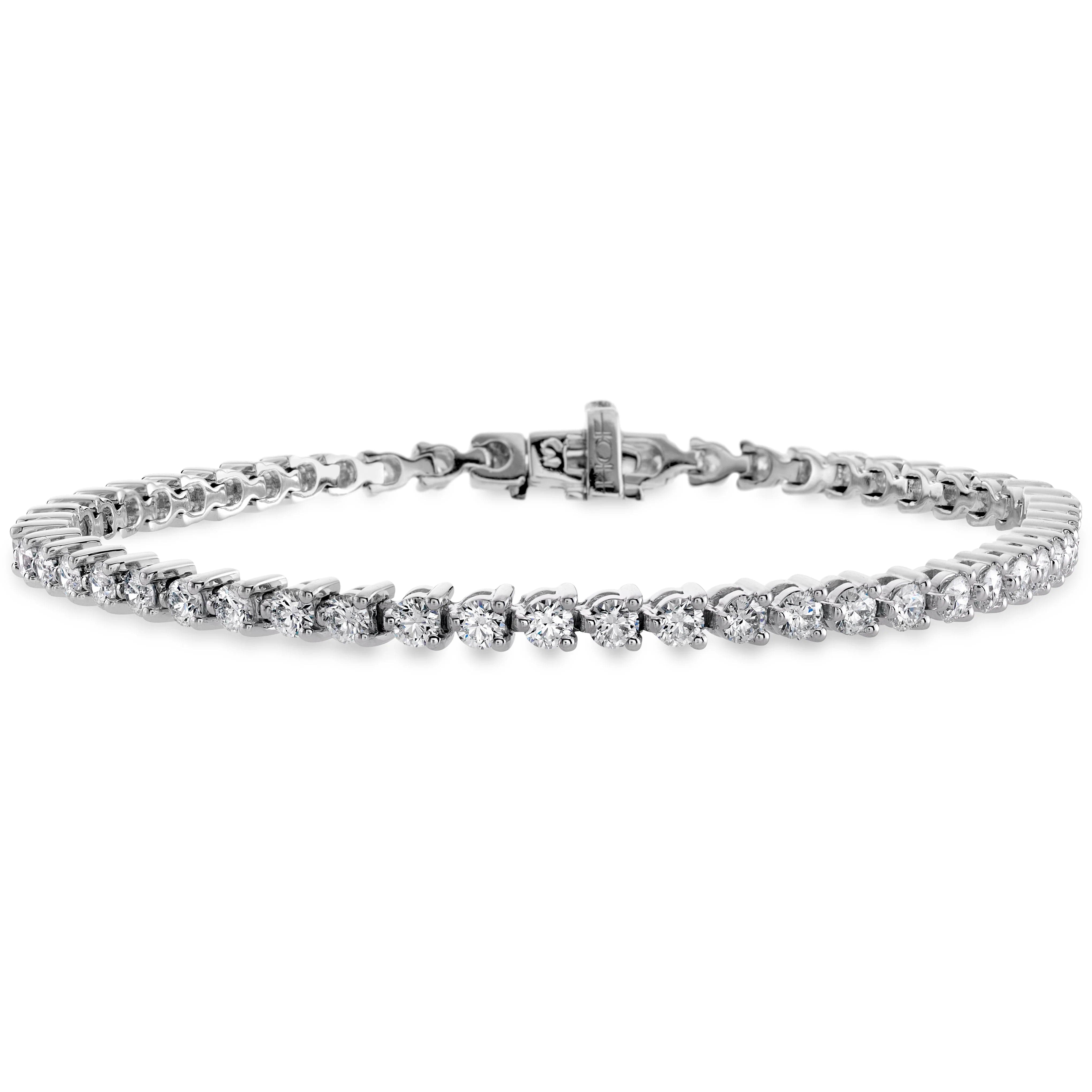 Hearts on Fire Bracelet Hearts on Fire Select Temptation 18k White Gold Three-Prong Diamond Tennis Bracelet - 3.00cts 3.00