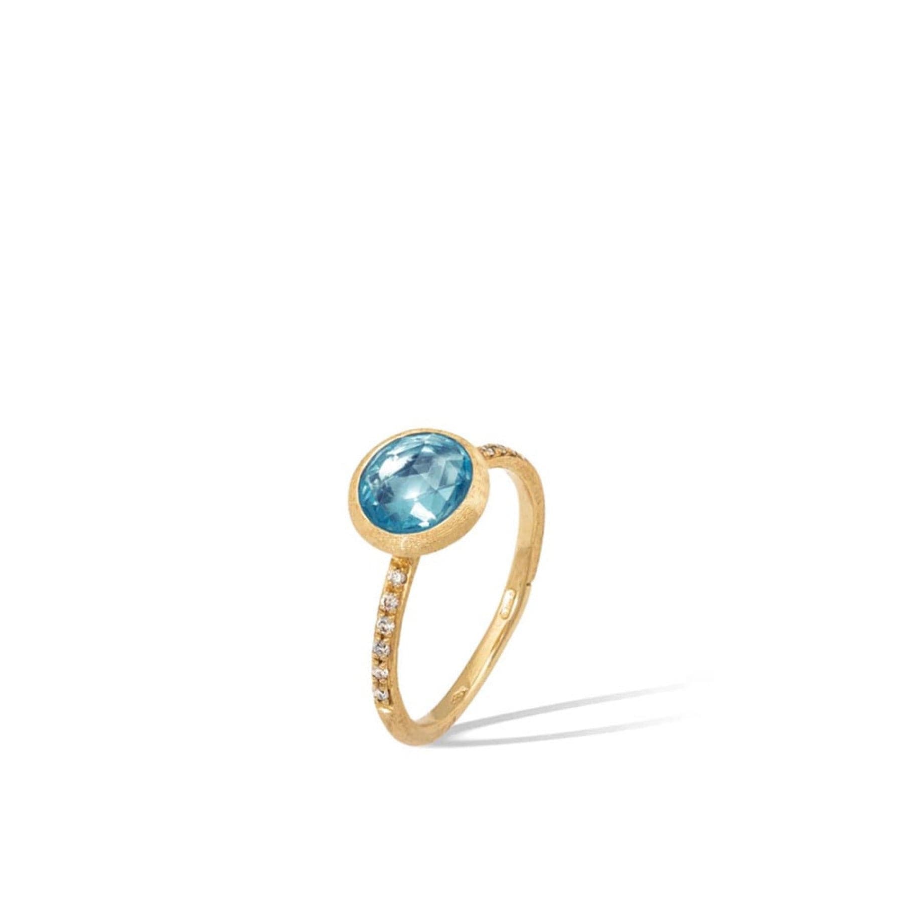 Marco Bicego Ring Marco Bicego 18k Yellow Gold Jaipur Color Collection Topaz Ring with Diamond Band 7