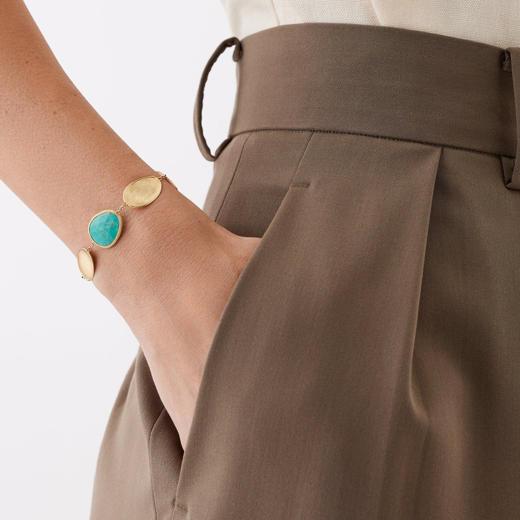 Marco Bicego Bracelet Marco Bicego 18k Yellow Gold Lunaria Turquoise & Gold Bracelet
